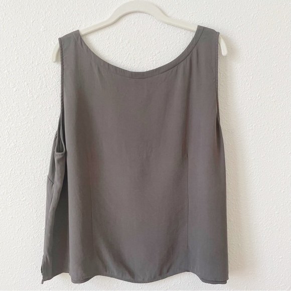 Eileen Fisher 100% Silk Shell Tank Top Gray Brown Size 2X Office Luxury Neutral - Picture 2 of 6